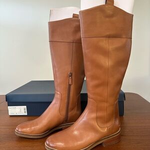 Cole Haan Women’s Hampshire Cognac Tan Tall Leather Riding Boots NWT